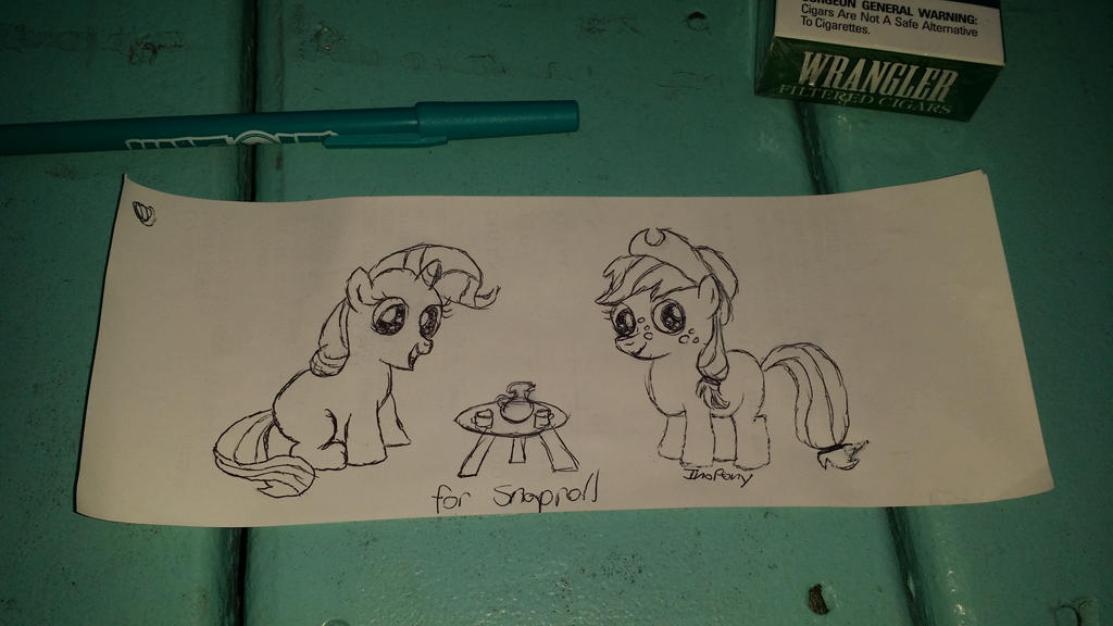 Filly Rarity X Filly Applejack Having Tea by InoPony on DeviantArt