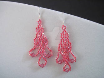 Pink Crystal Lace Earrings