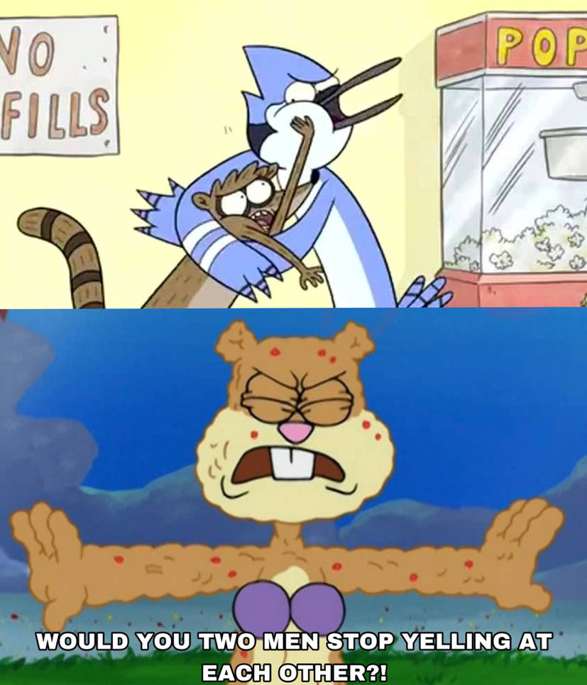 Sandy stops Mordecai and Rigby from Fighting! by MemeToon783 on DeviantArt