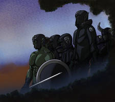 Orc Warband on the Move by Selkirk (COLORS)