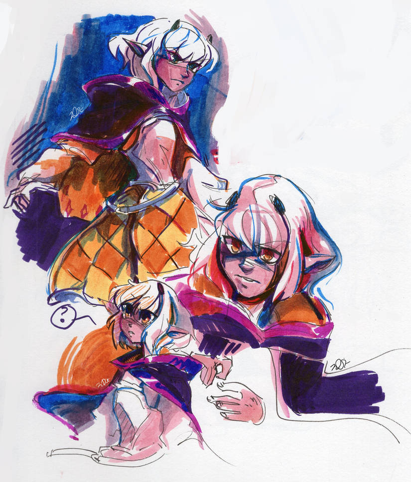 Sketchbook Page - Ciphi in Marker by miscellenny on DeviantArt