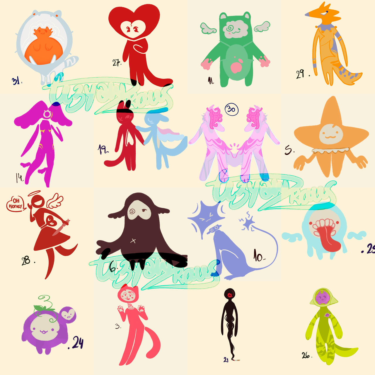 Mini Characters. Random MINI-characters 4USD by TizyanDraws on DeviantArt