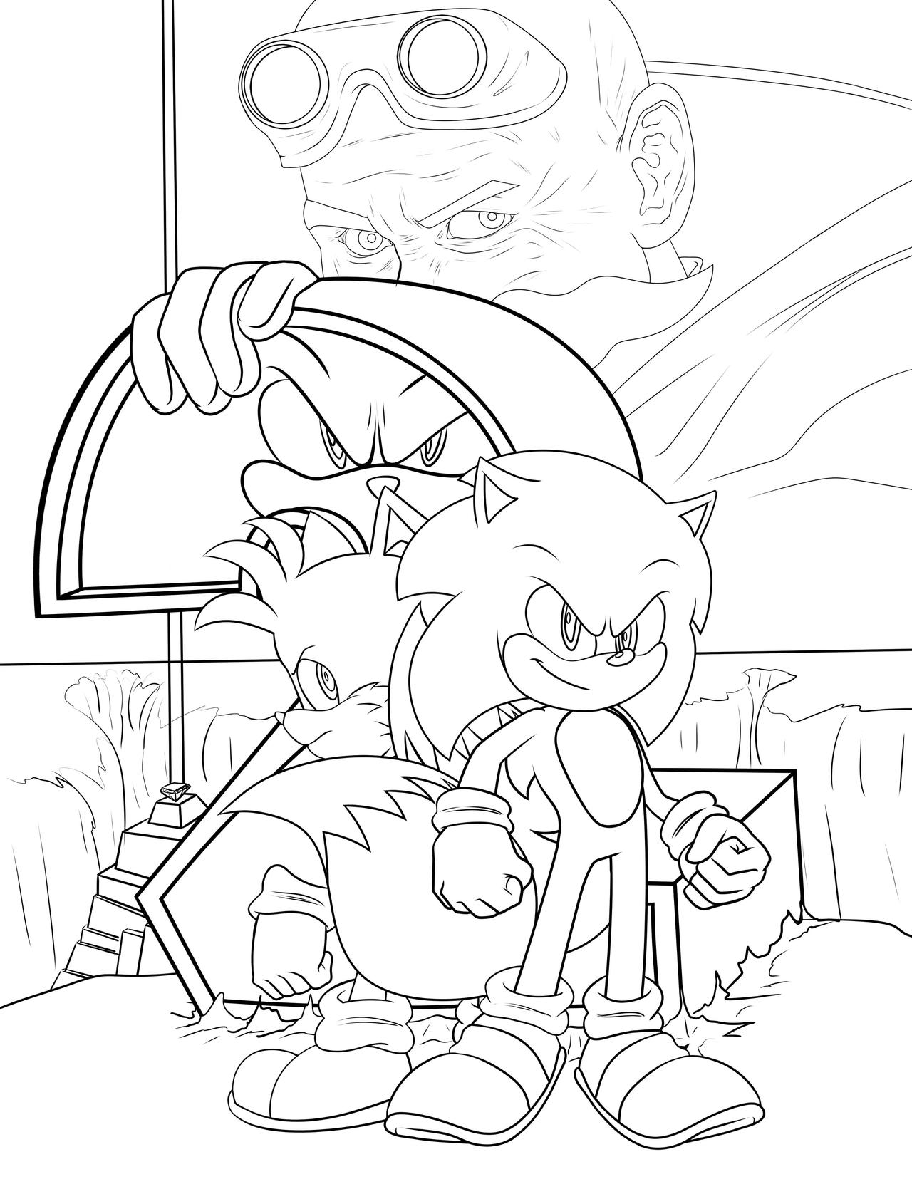 Sonic 2 Movie poster line art from Mar 31, 2022 by lANGXl on