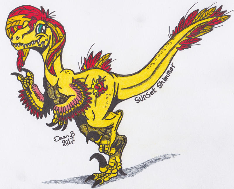 Sunset Raptor Sunset Shimmer raptor by XenoTeeth3 on DeviantArt