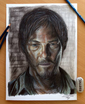 Daryl Dixon Color Pencil Drawing