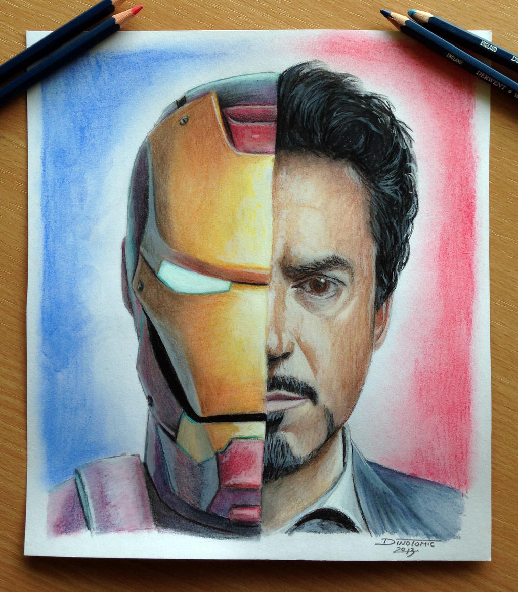 Iron Man / Tony Stark Color Pencil Drawing