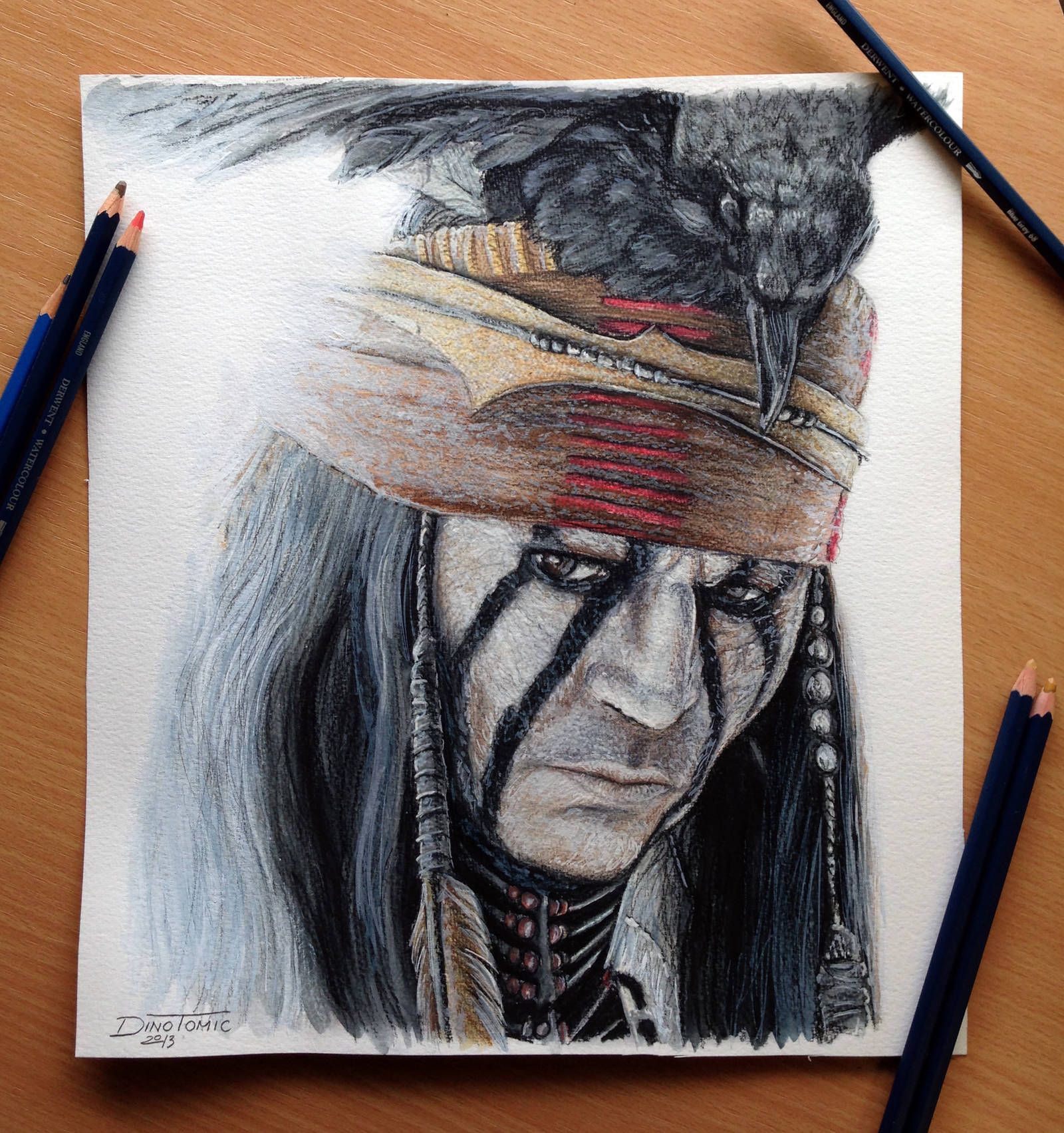 The Lone Ranger-Tonto Color Pencil Drawing by AtomiccircuS