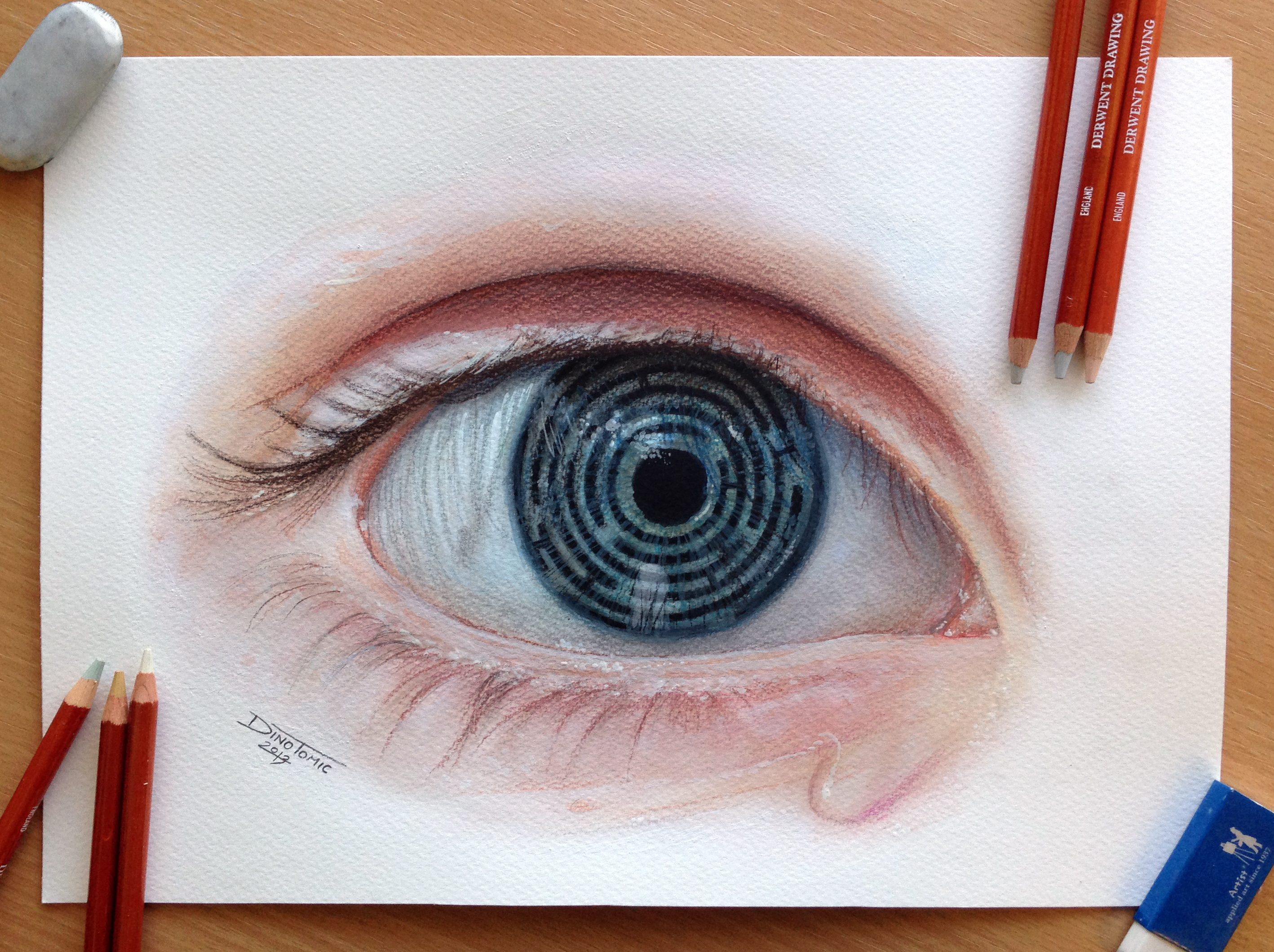 Eye Maze Color pencil drawing