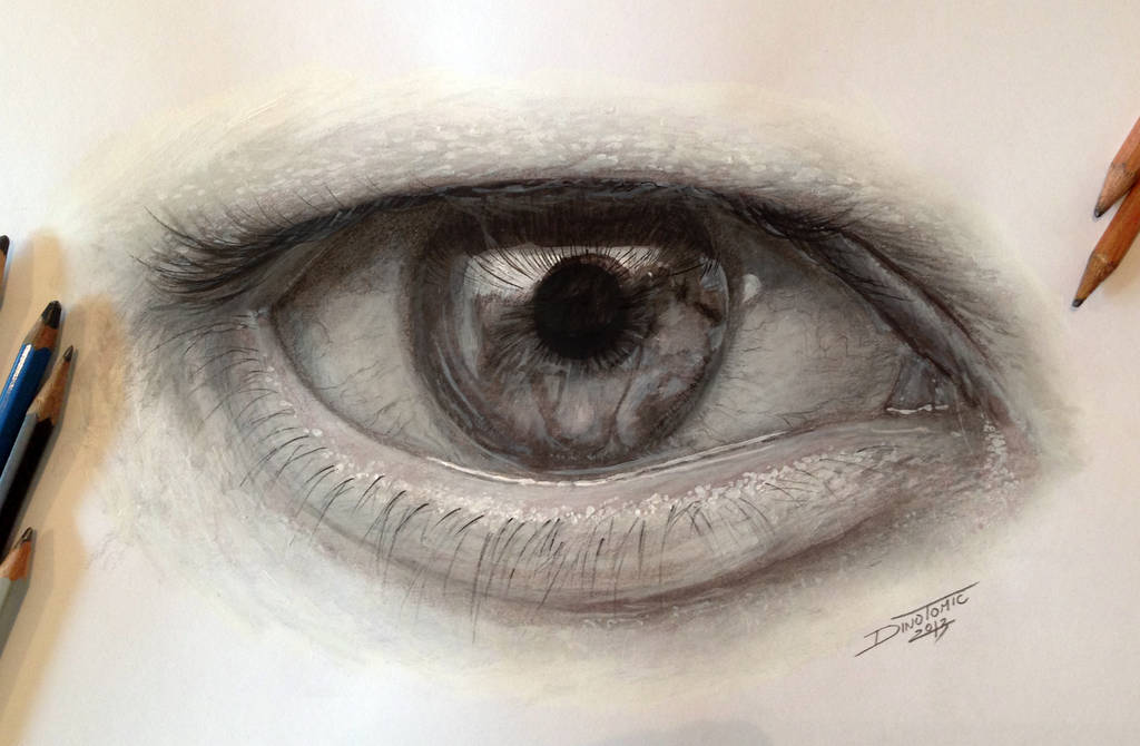 Pencil Eye Drawing by AtomiccircuS