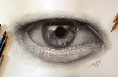 Pencil Eye Drawing by AtomiccircuS