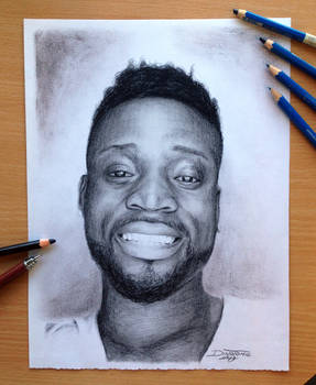 Pencil drawing of Junior Mbeng