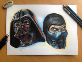 color pencil drawing of Darth Vader - Sub Zero