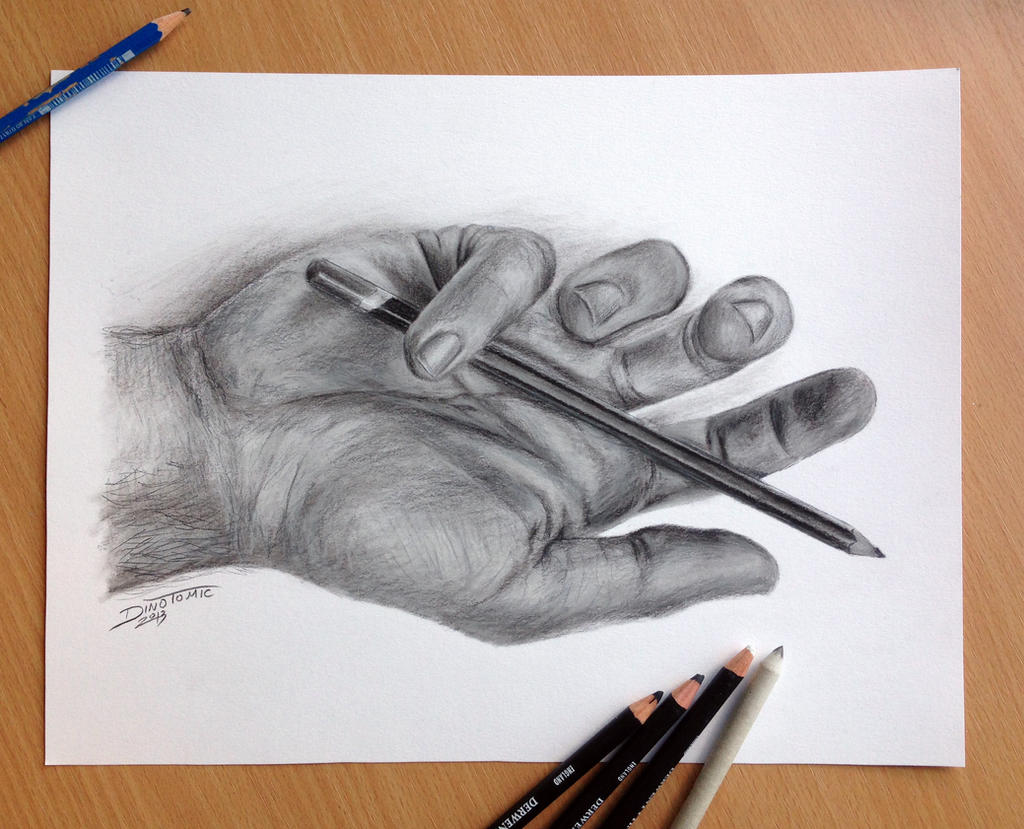 Pencil drawing of my hand