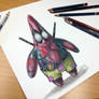 Pencil drawing of Patrick as Deadpool