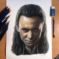 Loki Color Pencil Drawing