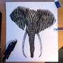 Color Pencil Drawing of an Elephant Zebra