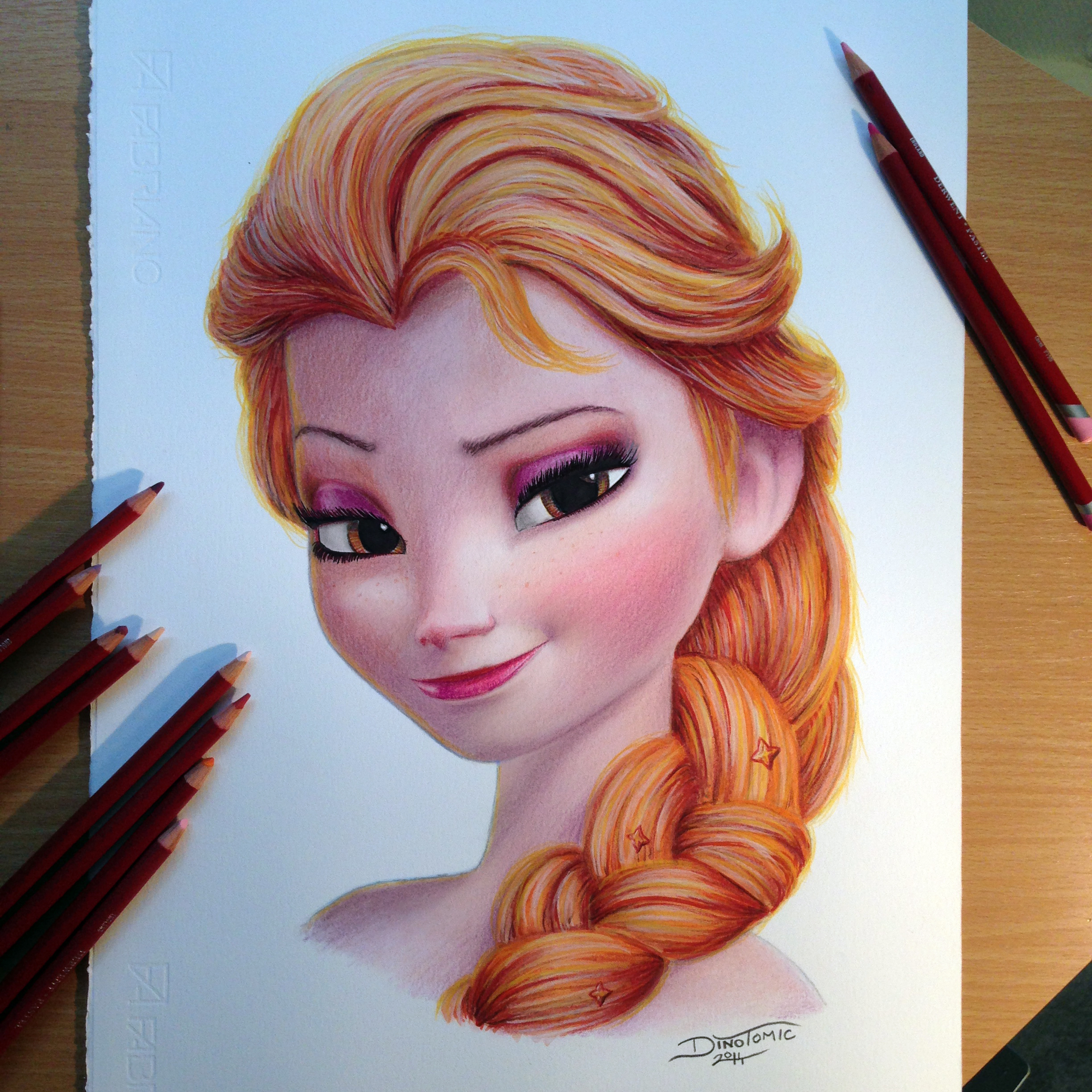 Elsa Color Pencil Drawing