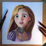 Rapunzel Color Pencil Drawing