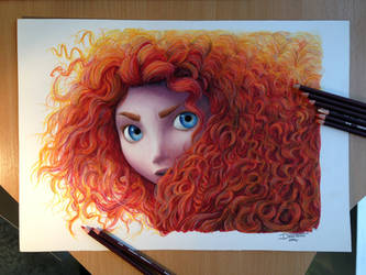Merida color Pencil Drawing by AtomiccircuS