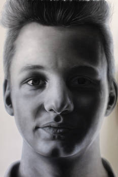 Charcoal portrait of my brother ( detail )
