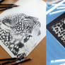 Cheetah inverted pencil drawing