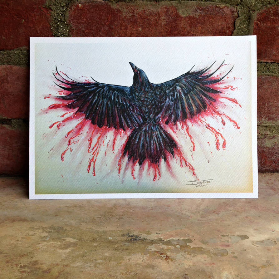 Splattered Crow Bloody Crow - Print! by AtomiccircuS on DeviantArt
