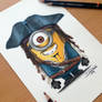 Minion Captain Jack Sparrow Pencil Drawing