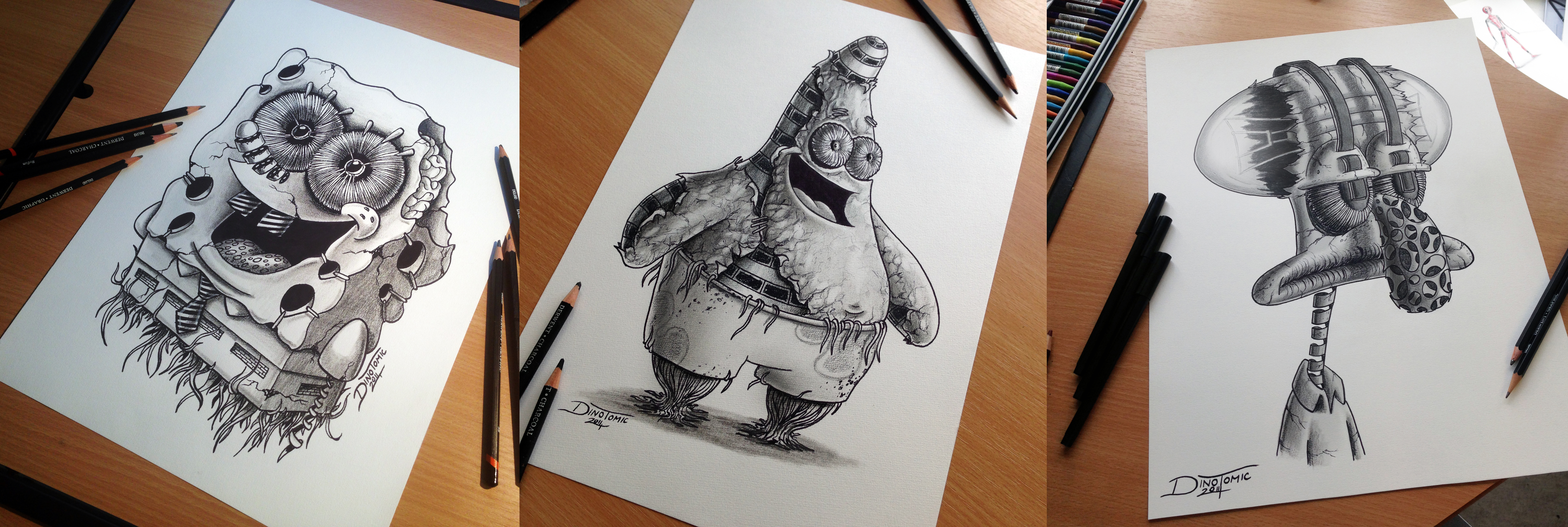 Spongebob / Patrick / Tadeus Pencil Drawing