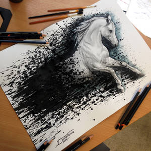 Horse Splatter Drawing