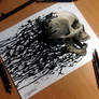 Skull Splatter Drawing