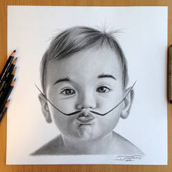 Salvador Dali Baby Pencil Drawing