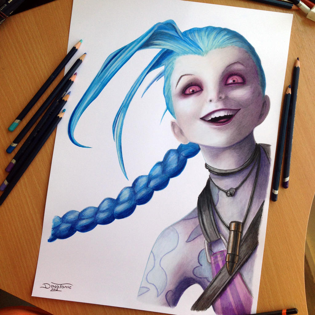 Jinx Color Pencil Drawing by AtomiccircuS on DeviantArt