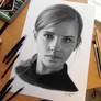 Emma Watson Charcoal Pencil Drawing