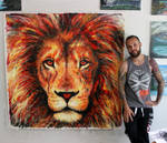 Lion Splatter Painting