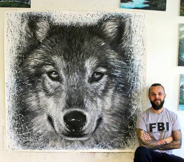 Wolf Large Splatter Painting