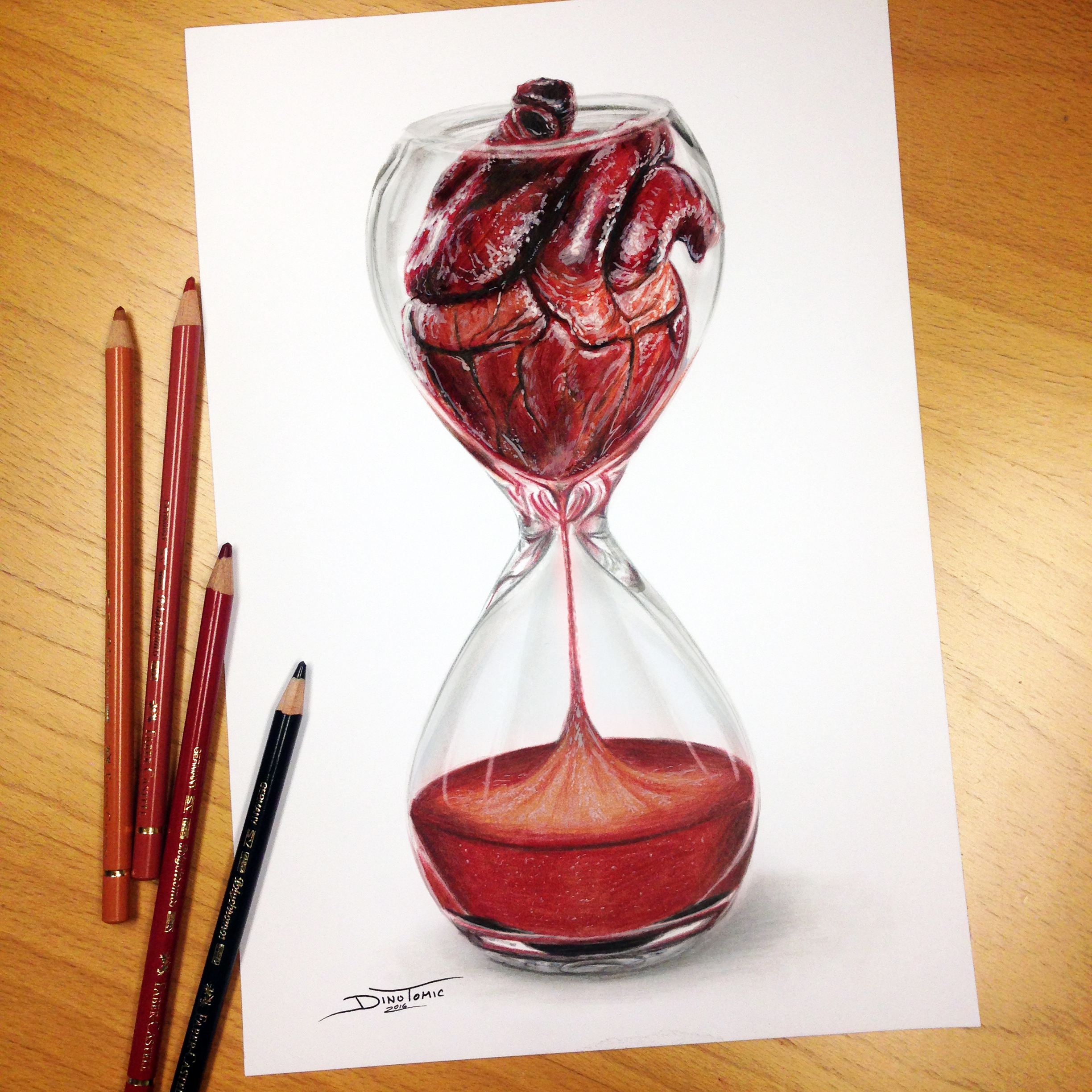 picture Hourglass Drawing With Color heart hourglass pencil drawing by