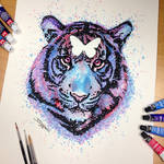 Tiger Splatter Drawing