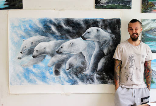 Large Polar Bears Painting