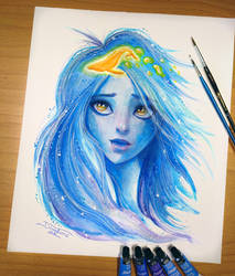 Blue Girl water painting