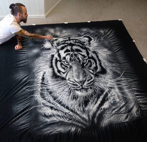 Large Salt Tiger Drawing by AtomiccircuS