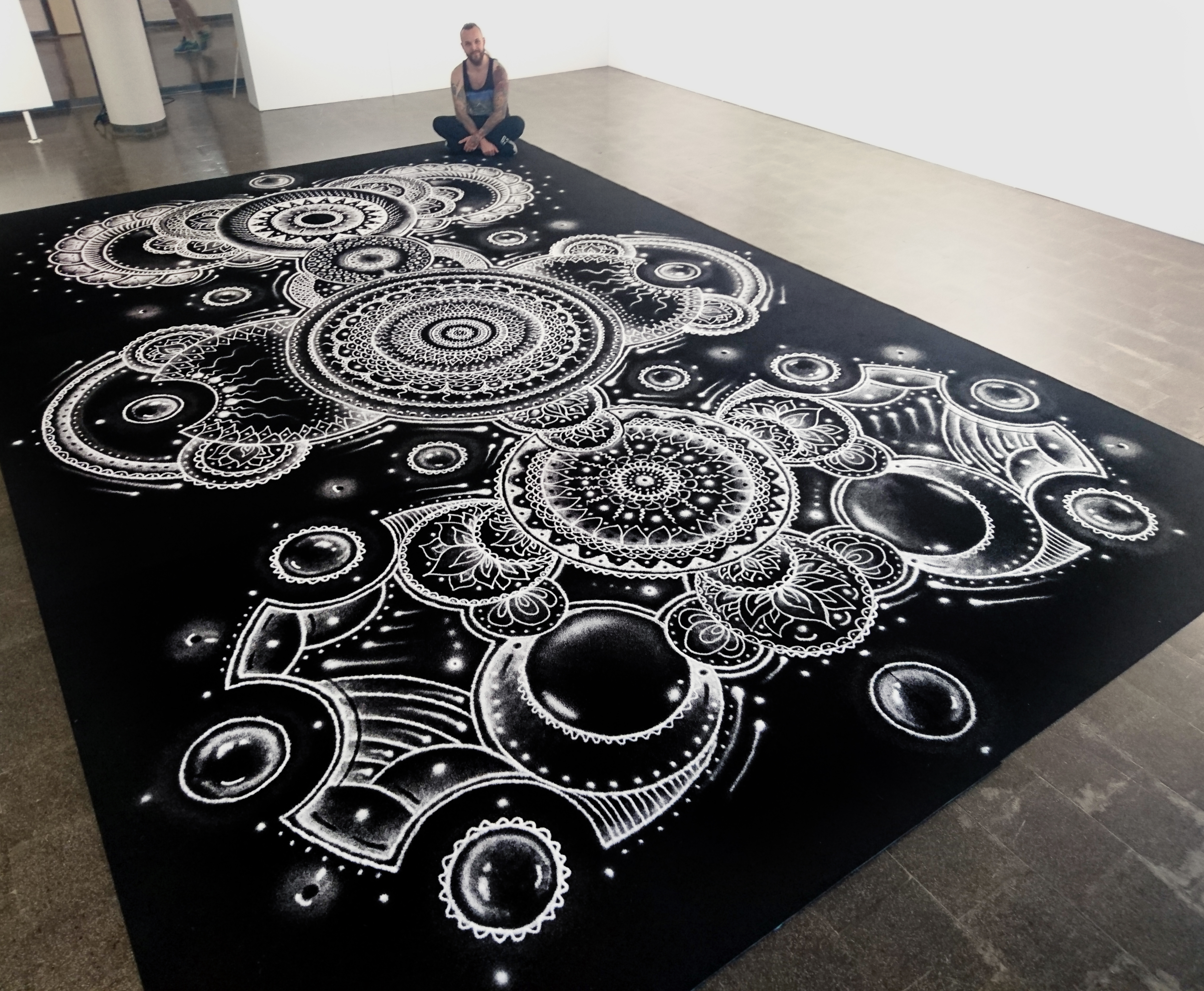 Large Salt mandala 4X6 meters by AtomiccircuS