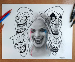 Harley Quinn Pencil Drawing
