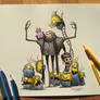 Creepyfied minions drawing