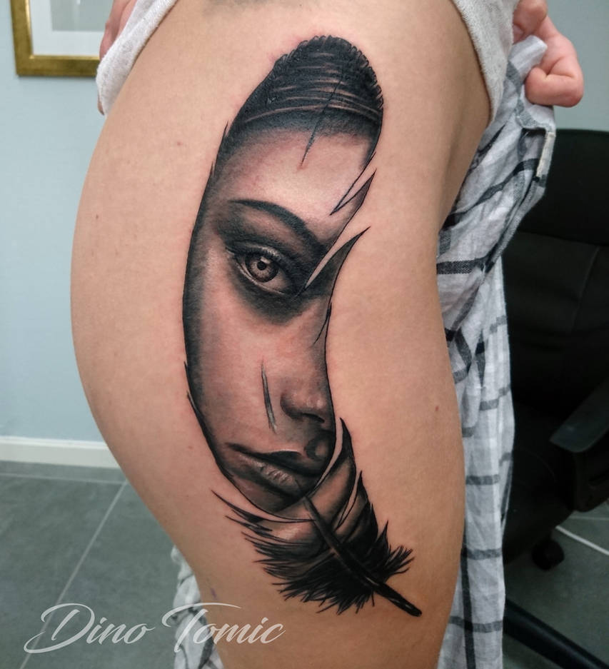 Inside a feather Tattoo by AtomiccircuS