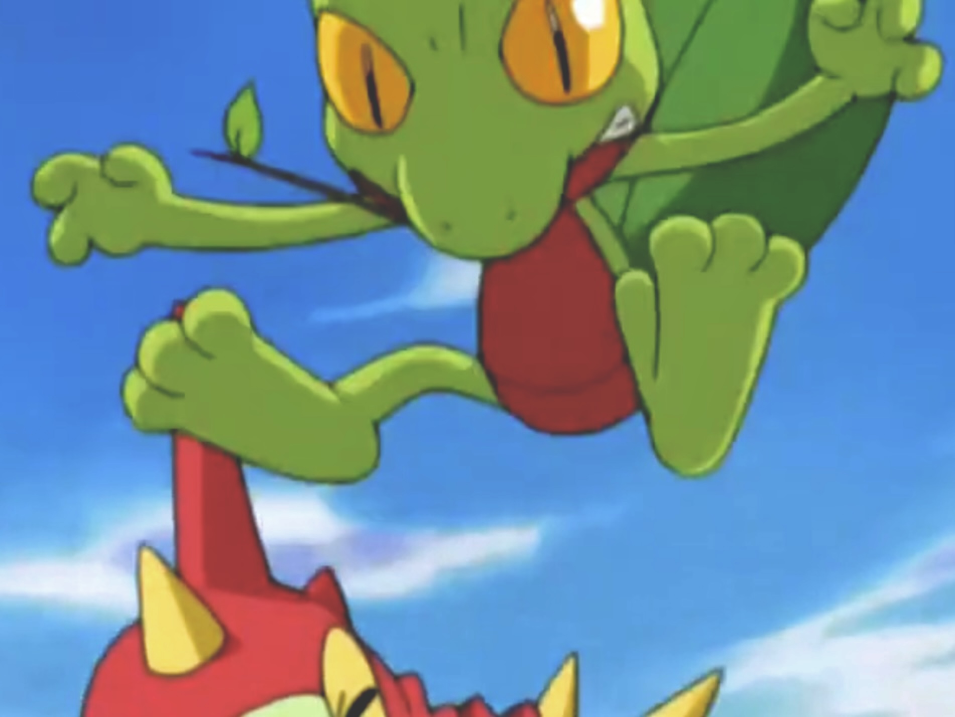 Pokemon Advanced E23 (2003) - Treecko landing by tcontreras32 on DeviantArt