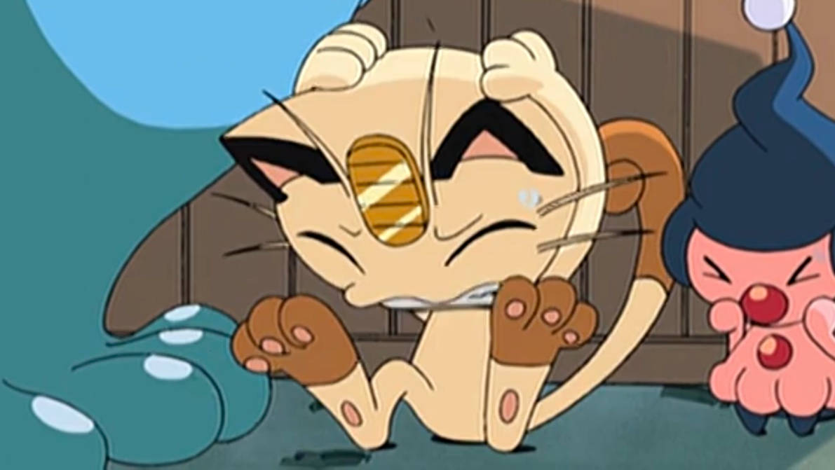 Meowth Scared Pikachu Sparkle Search (2009) - Scared Meowth by tcontreras32 on DeviantArt