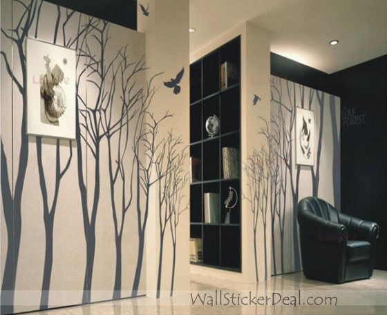 Love Forest Winter Tree Wall Stickers