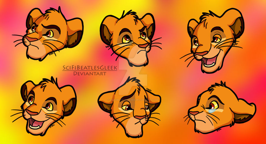 Simba Faces by SciFiBeatlesGleek on DeviantArt