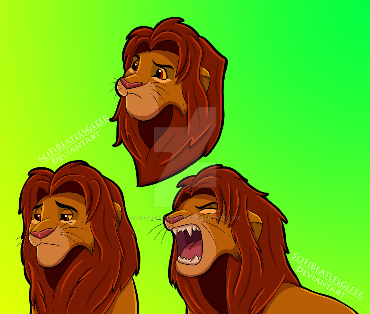 Adult Simba Faces by SciFiBeatlesGleek on DeviantArt