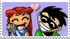 Robin x Starfire stamp by WindChimeGhost